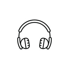 Headphones icon line style isolated on white background. Vector illustration