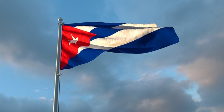 3d rendering of the national flag of the Cuba