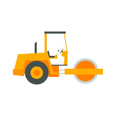 construction site tamping machine icon on white color background