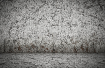 empty room, plaster wall, grey background