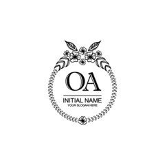 OA Initial handwriting logo template vector 