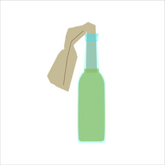 molotov cocktail icon on white background