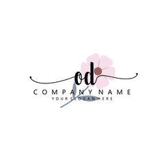 OD Initial handwriting logo template vector 