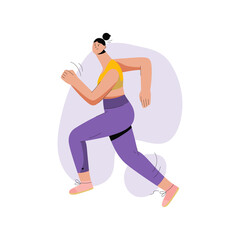 Woman running marathon. Female runner in sports uniform jogging