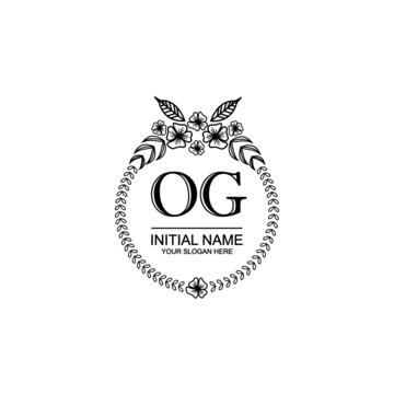 OG Initial handwriting logo template vector 