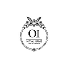OI Initial handwriting logo template vector 