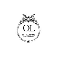 OL Initial handwriting logo template vector 