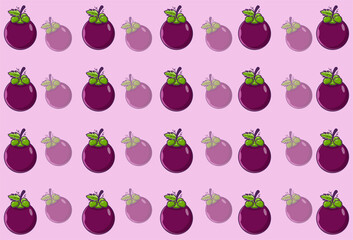 mangosteen fruit seamless pattern, fruit style background, suitable for business, social posts, banners, etc, vector eps 10