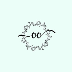 OO Initial handwriting logo template vector 