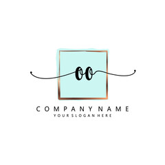 OO Initial handwriting logo template vector 