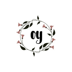 OY Initial handwriting logo template vector 