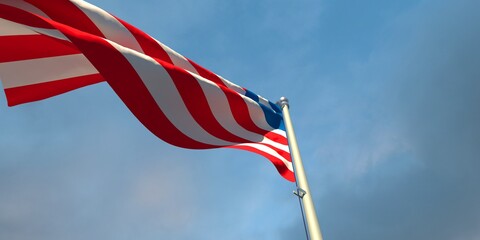 3d rendering of the national flag of the Liberia