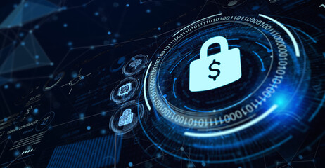 Fototapeta premium Cyber security data protection business technology privacy concept.
