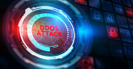 Cyber security data protection business technology privacy concept. Ddos attack