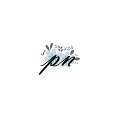 P Initial handwriting logo template vector 