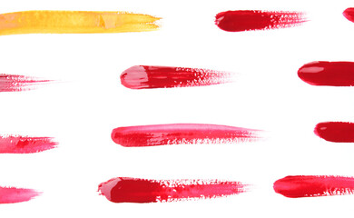 Set of red and orange brush strokes