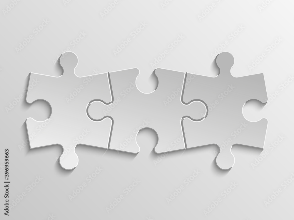 Leinwandbilder Three sided 3d puzzle presentation infographic template with explanatory text field for business statistics