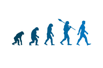 Fototapeta na wymiar The evolution theory of man. Isolated Vector Illustration.