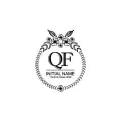 QF Initial handwriting logo template vector 