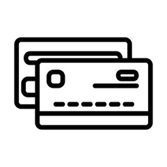 Credit Card icon vector illustration in line style for any projects