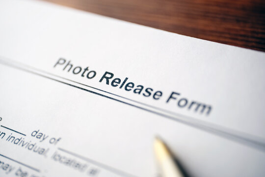 Legal document Photo Release Form on paper
