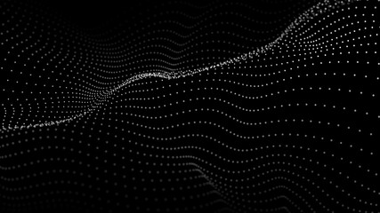 Abstract Molecural background. Particles wave. Science background. Space abstract. Futuristic point wave. 3D abstract digital wave particles. Landscape background vector. Vector illustration.