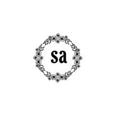 SA Initial handwriting logo template vector 
