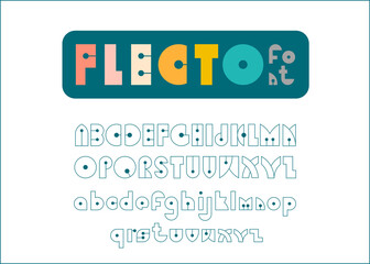 Flecto vintage line art font with editable stroke weight and funky colors. - 396964896