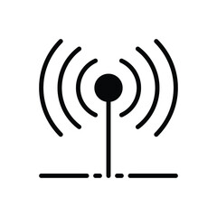 Black solid icon for signal