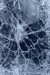 cracks on transparent glass as background