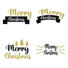 Set, collection of Merry Xmas, Christmas 2021, holiday, simple lettering typography, gift or card, , decorated can be used on websites, invitational cards, visit cards, promotions EPS Vector