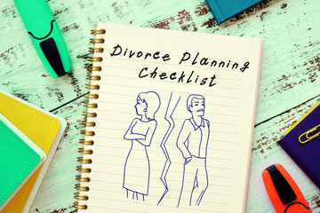 Divorce Planning Checklist  phrase on the sheet.