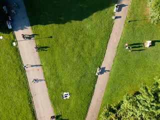 Aerial view of South Park in city of Sofia, Bulgaria