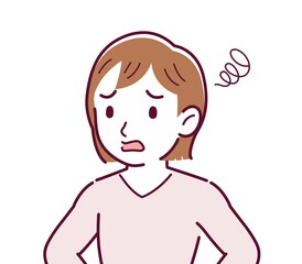 ピンクの長袖の若い女性