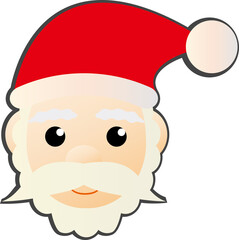可愛いサンタクロースの顔のイラスト