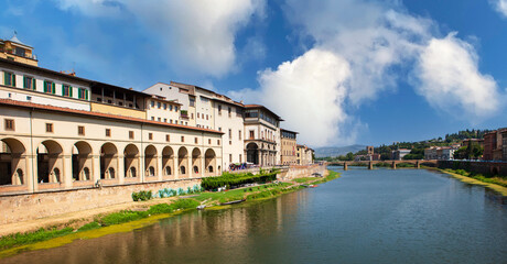 bright sunny day on the Arno River in Florence
