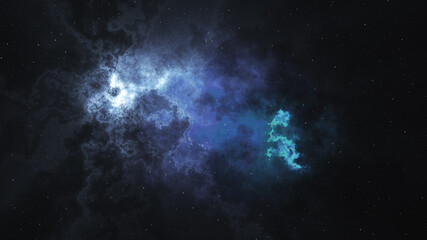 Naklejka na ściany i meble Abstract generated starry sky. Luminous stellar nebula