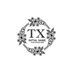 TX Initial handwriting logo template vector 