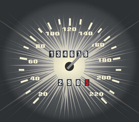Retro speed meter. vector illustration