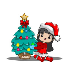 Cute girl ilustration for christmas day_11