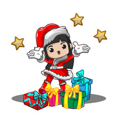 Cute girl ilustration for christmas day_10