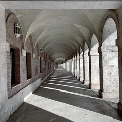 View of arcade in Aranjuez, Spain