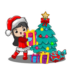 Cute girl ilustration for christmas day_1