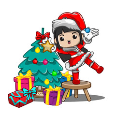Cute girl ilustration for christmas day_30