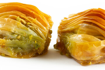Turkish dessert baklava with pistachio