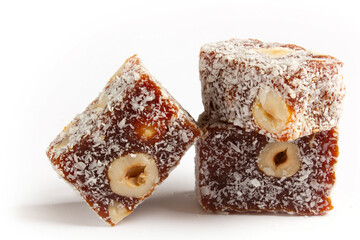 It is located dessert of Adana and Mersin cities in Turkey. Traditional turkish dessert cezerye. Turkish delight.