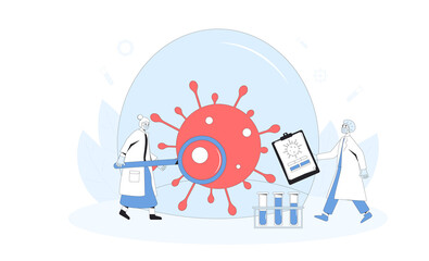 Fototapeta premium Vaccine reseach done concept. Coronavirus treatment complete development. Corona virus injection test. Laboratory finding prevention. Doctor conclude phase 3 study of covid medicine candidate