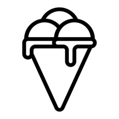 ice cream cone icon with outline style. Suitable for website design, logo, app and ui.