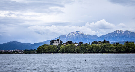 View of Lake Pamvotis and Ioannina city, Greece
