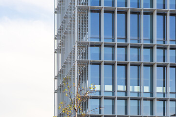 Modern building facade of glass and metal